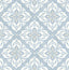 Seabrook Plumosa Tile Carolina Blue and Arrowroot Wallpaper