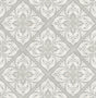 Seabrook Plumosa Tile Cove Gray and Silver Wallpaper