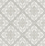 Seabrook Plumosa Tile Grey Wallpaper