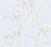 Seabrook Southport Floral Trail Blue Frost And Cove Gray Wallpaper