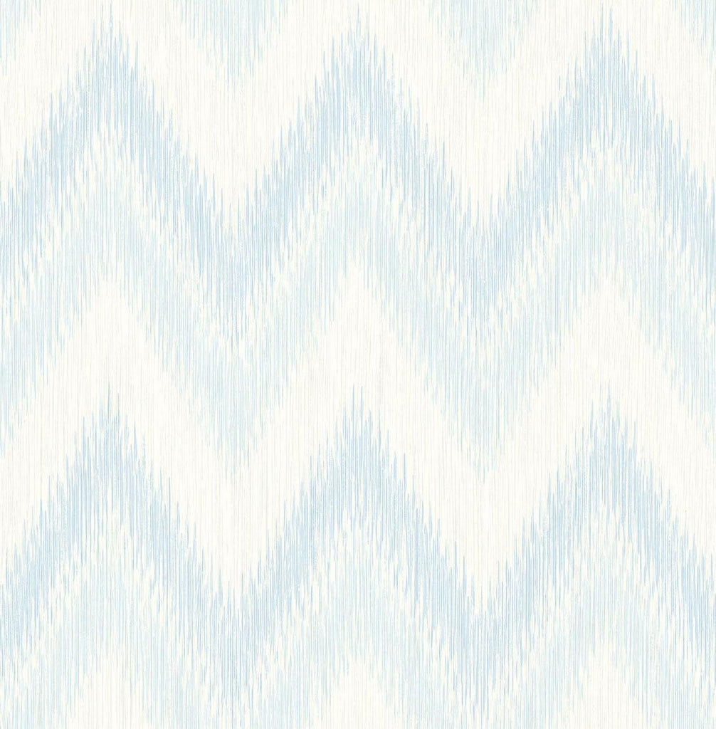 Seabrook Regent Flamestitch Stringcloth Blue Frost and Eggshell Wallpaper