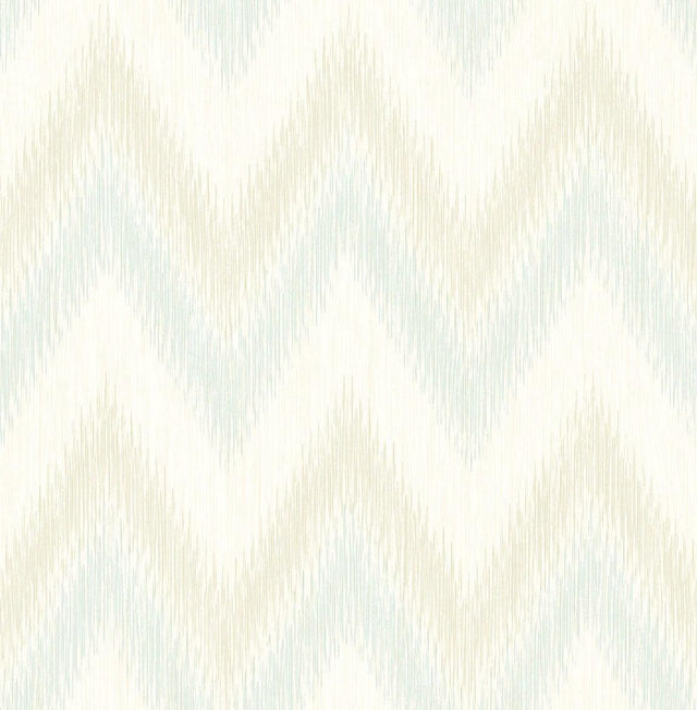 Seabrook Regent Flamestitch Stringcloth Sea Glass and Eggshell Wallpaper