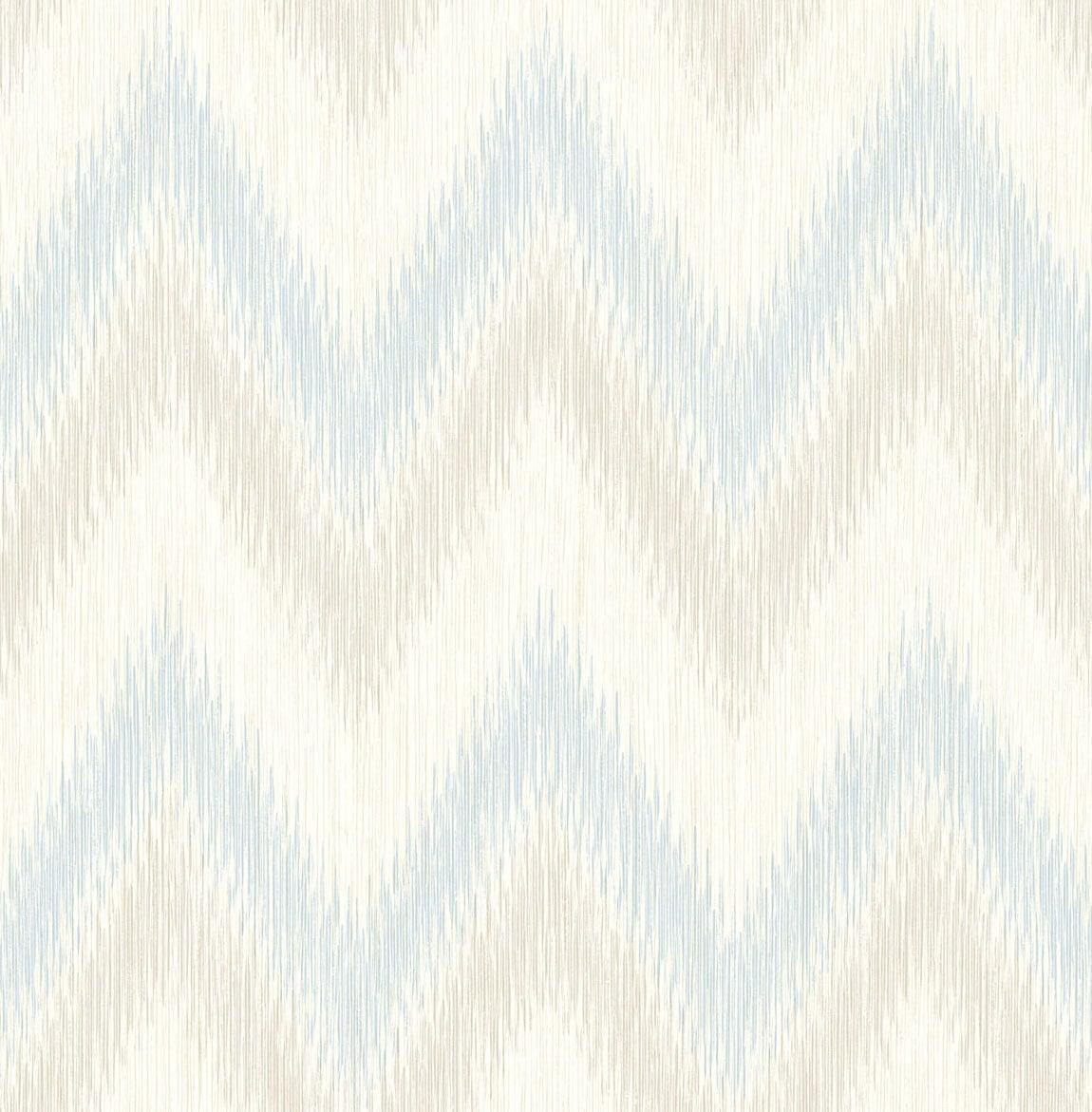 Seabrook Regent Flamestitch Stringcloth Sky Blue and Arrowroot Wallpaper