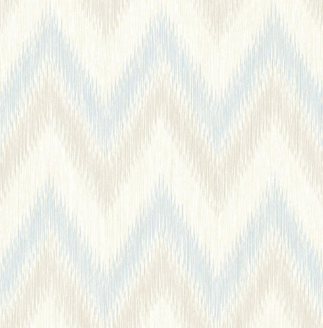 Seabrook Regent Flamestitch Stringcloth Sky Blue and Arrowroot Wallpaper