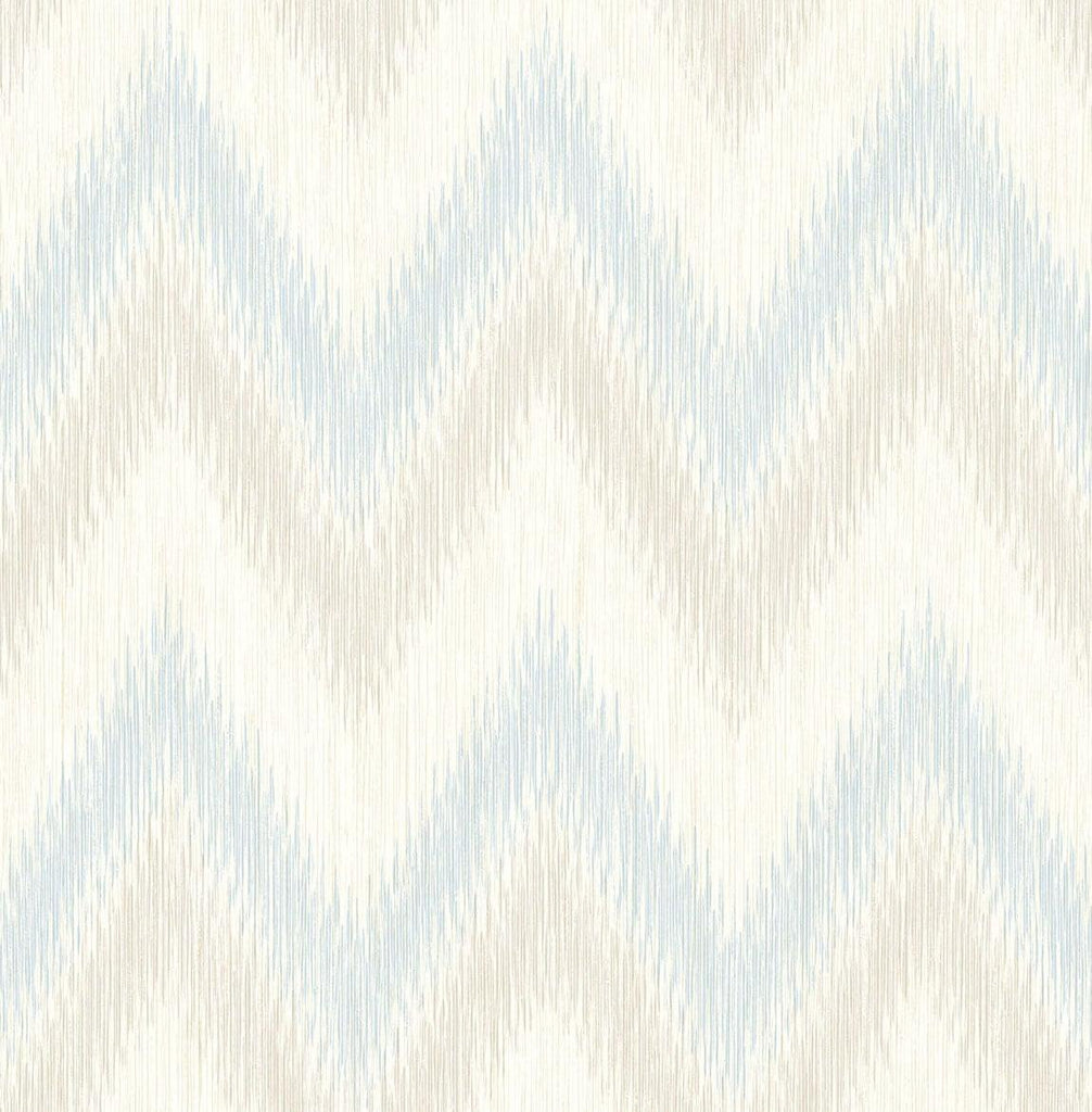 Seabrook Regent Flamestitch Stringcloth Sky Blue and Arrowroot Wallpaper