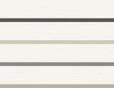Seabrook Crew Stripe Ivory, Wrought Iron, and Sand Dollar Wallpaper
