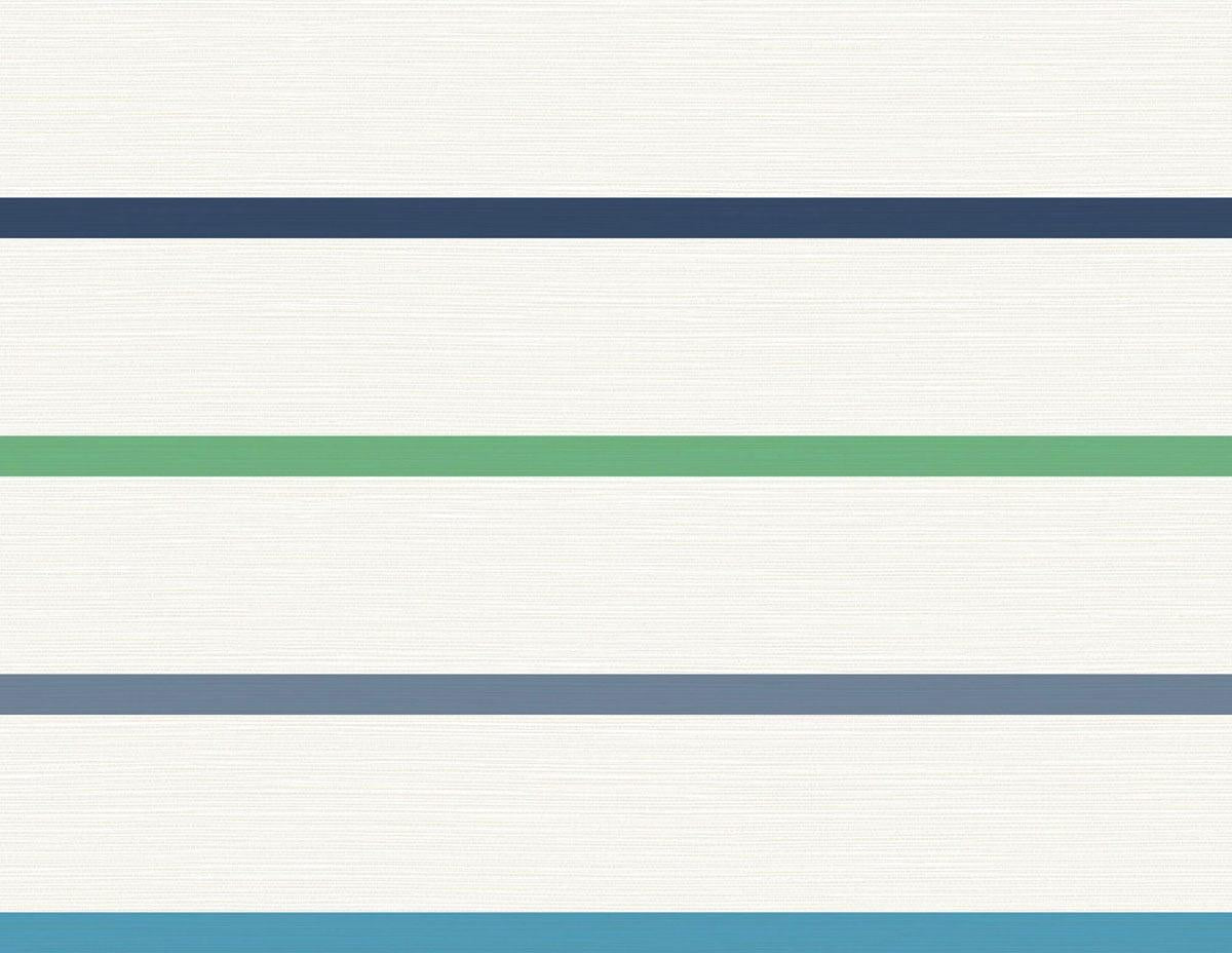 Seabrook Crew Stripe Blue Wallpaper