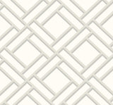 Seabrook Block Trellis Silver Wallpaper