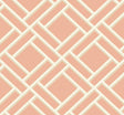Seabrook Block Trellis Melon and Arrowroot Wallpaper