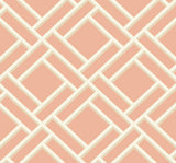 Seabrook Block Trellis Melon and Arrowroot Wallpaper