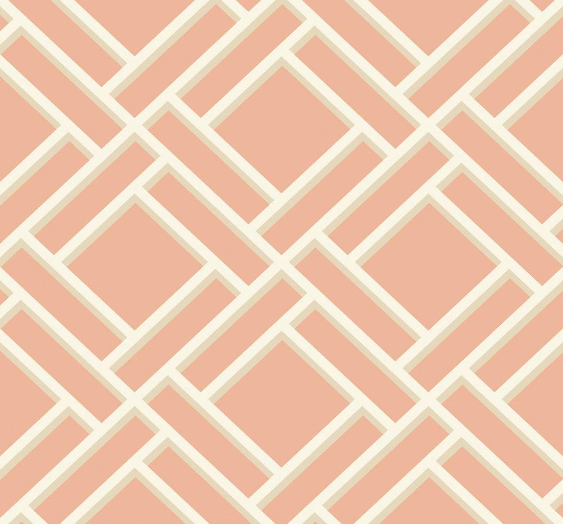 Seabrook Block Trellis Pink Wallpaper