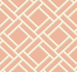 Seabrook Block Trellis Pink Wallpaper