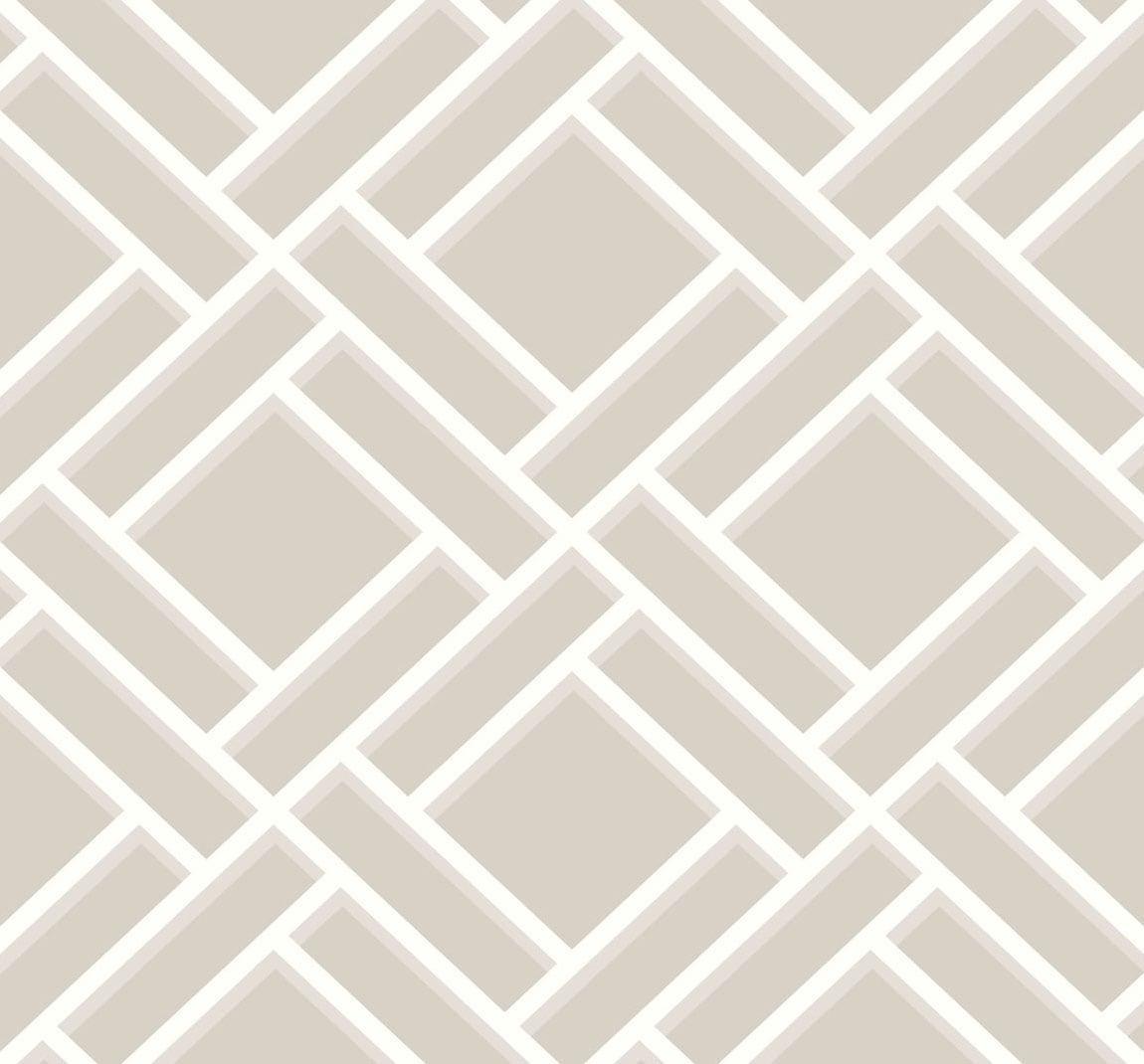 Seabrook Block Trellis Cove Gray and Fog Wallpaper