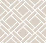 Seabrook Block Trellis Cove Gray and Fog Wallpaper