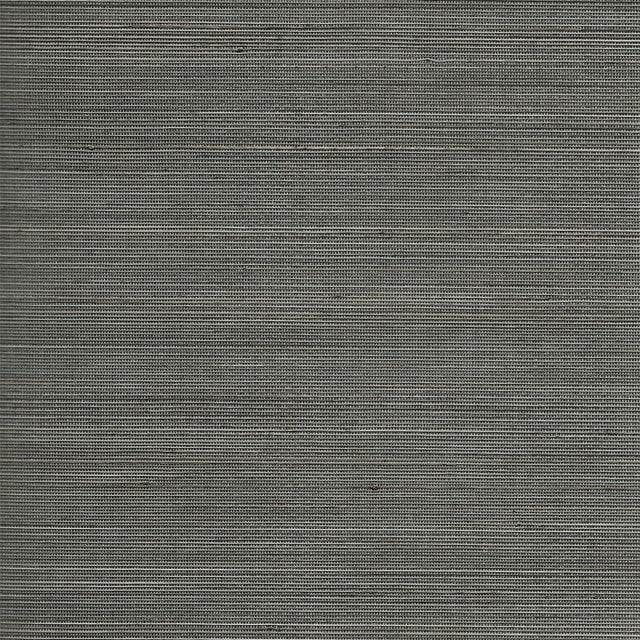 Seabrook Abaca Grasscloth Charcoal and Sandstone Wallpaper