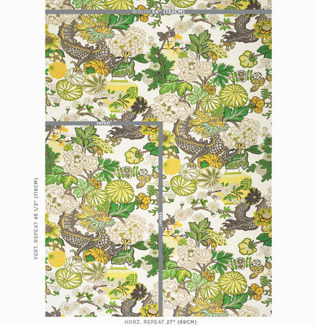 Schumacher Chiang Mai Dragon Citrus Fabric