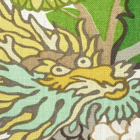 Schumacher Chiang Mai Dragon Citrus Fabric