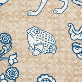 Schumacher Animalia Blue & Natural Fabric