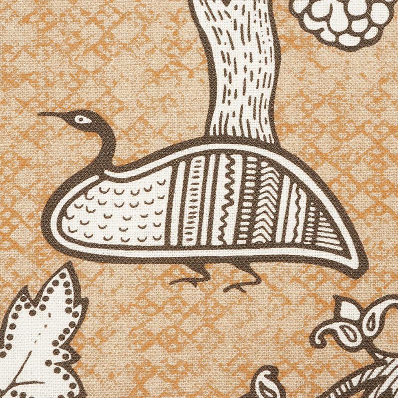 Schumacher Animalia Carbon & Sienna Fabric