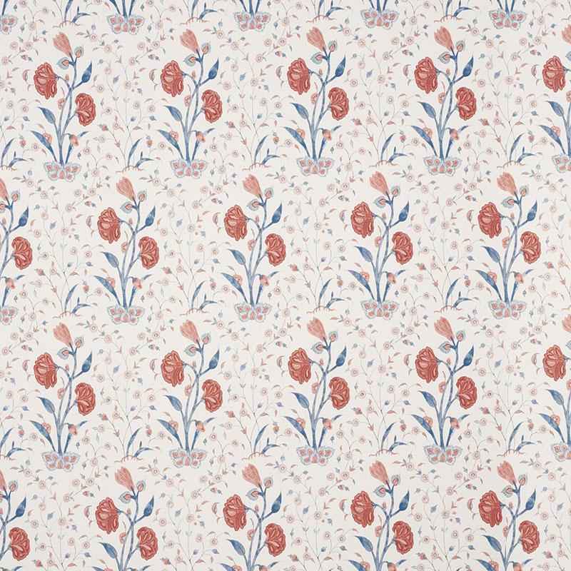 Schumacher Khilana Floral Delft & Rose Fabric
