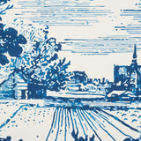 Schumacher Modern Toile Indigo Fabric