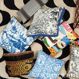 Schumacher Modern Toile Indigo Fabric