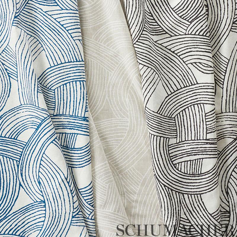 Schumacher Freeform Blue Fabric