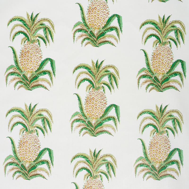 Schumacher Pineapples Chintz Ivory Fabric