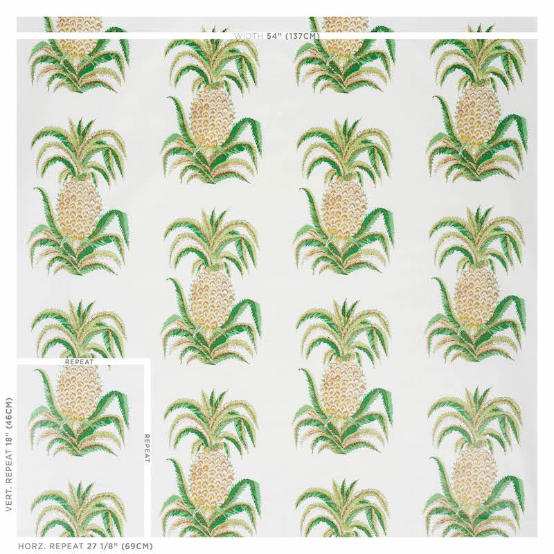 Schumacher Pineapples Chintz Ivory Fabric