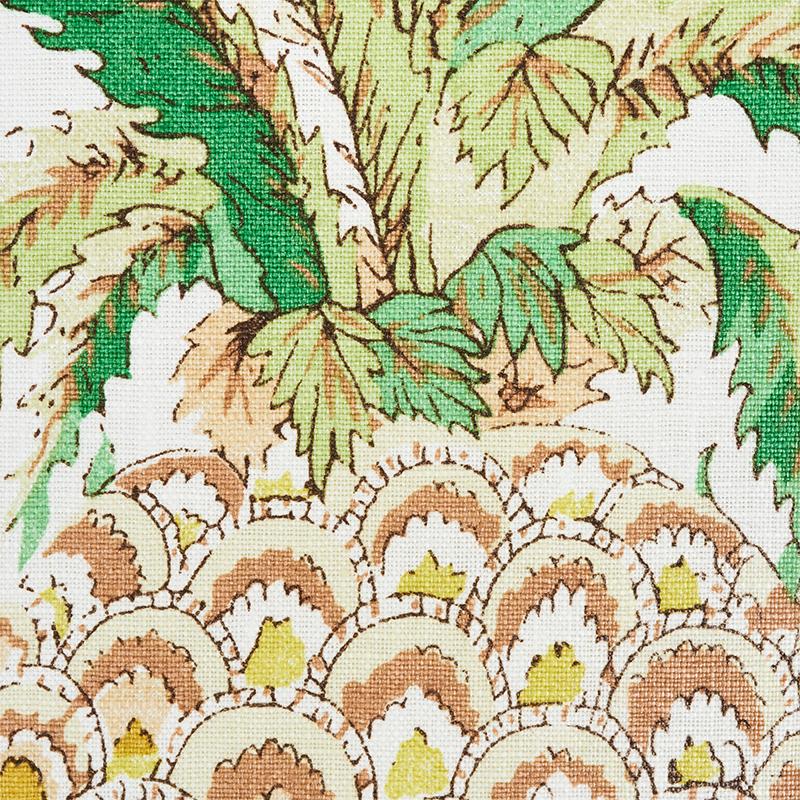 Schumacher Pineapples Chintz Ivory Fabric