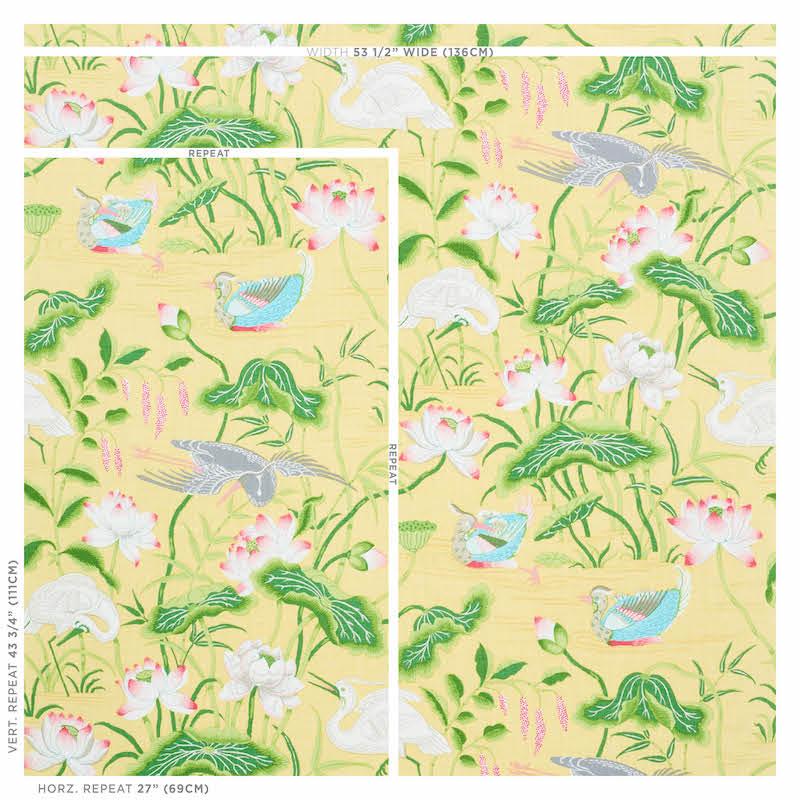 Schumacher Lotus Garden Yellow Fabric