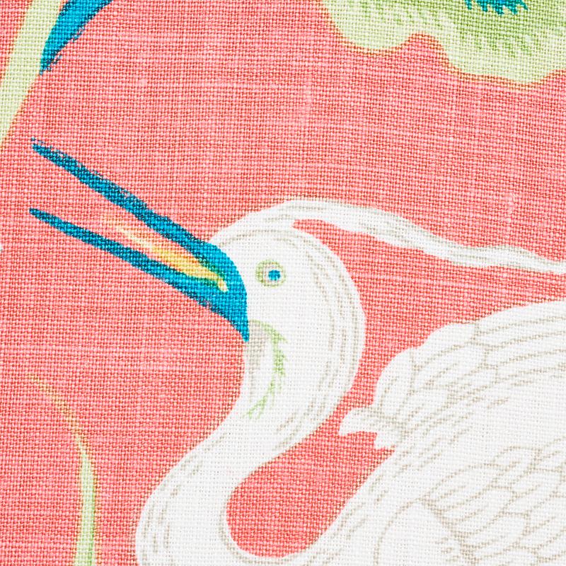 Schumacher Lotus Garden Red Fabric