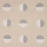 Schumacher Ando Hand Block Print Ivory & Charcoal On Natural Fabric