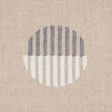 Schumacher Ando Hand Block Print Ivory & Charcoal On Natural Fabric