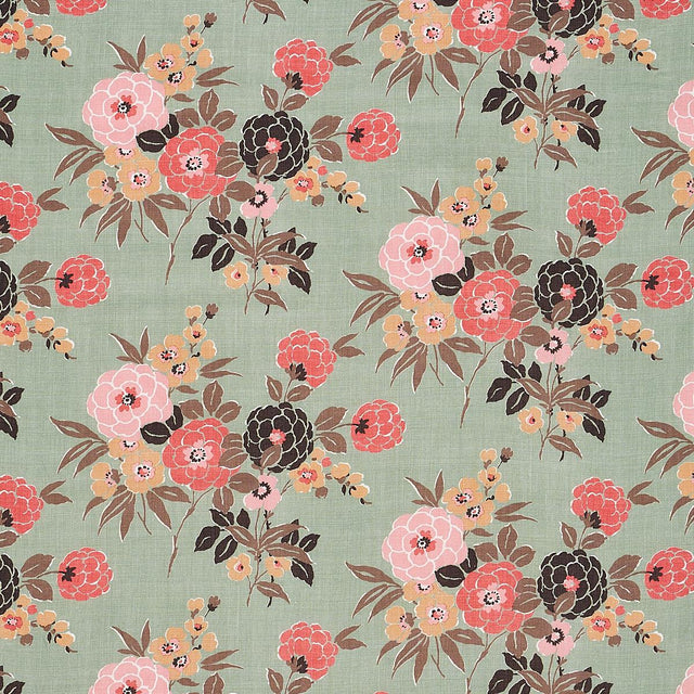 Schumacher Valentina Floral Green Fabric