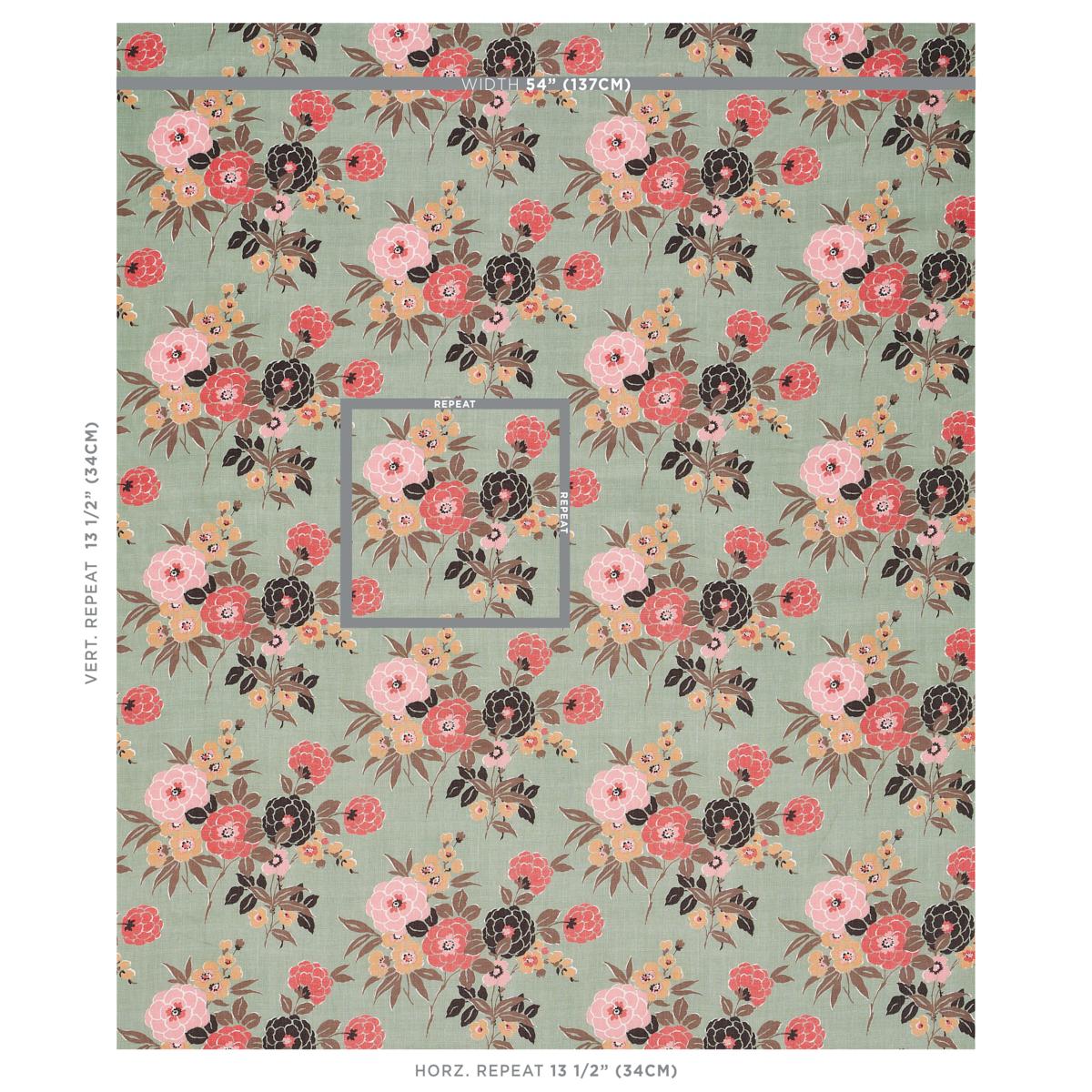 Schumacher Valentina Floral Green Fabric