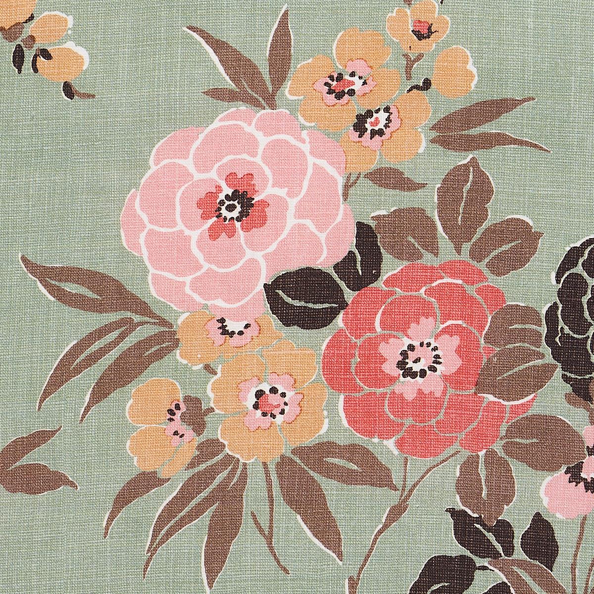 Schumacher Valentina Floral Green Fabric