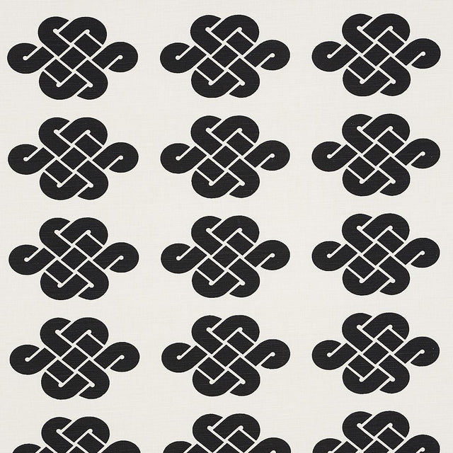 Schumacher Penelope Knot Black Fabric