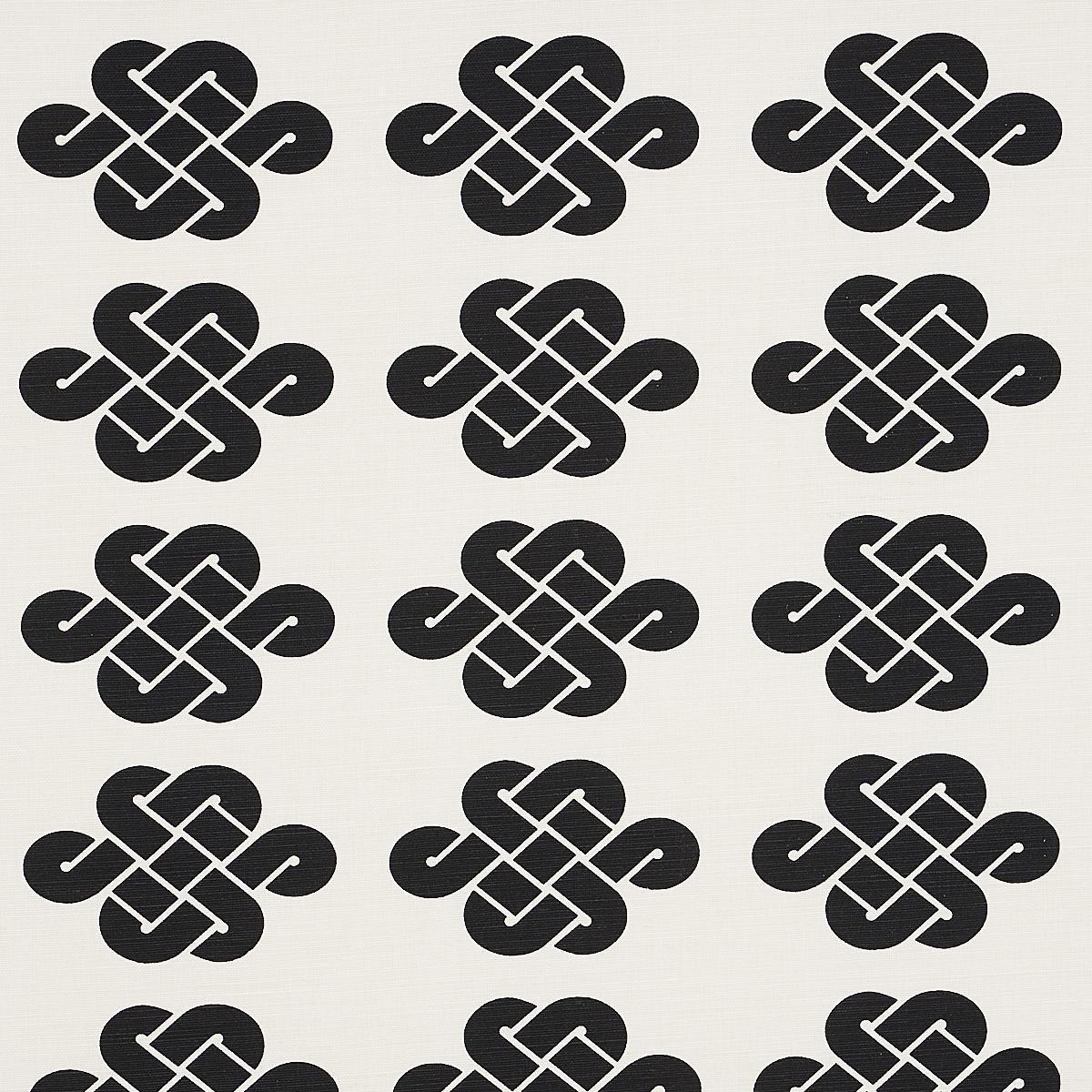 Schumacher Penelope Knot Black Fabric