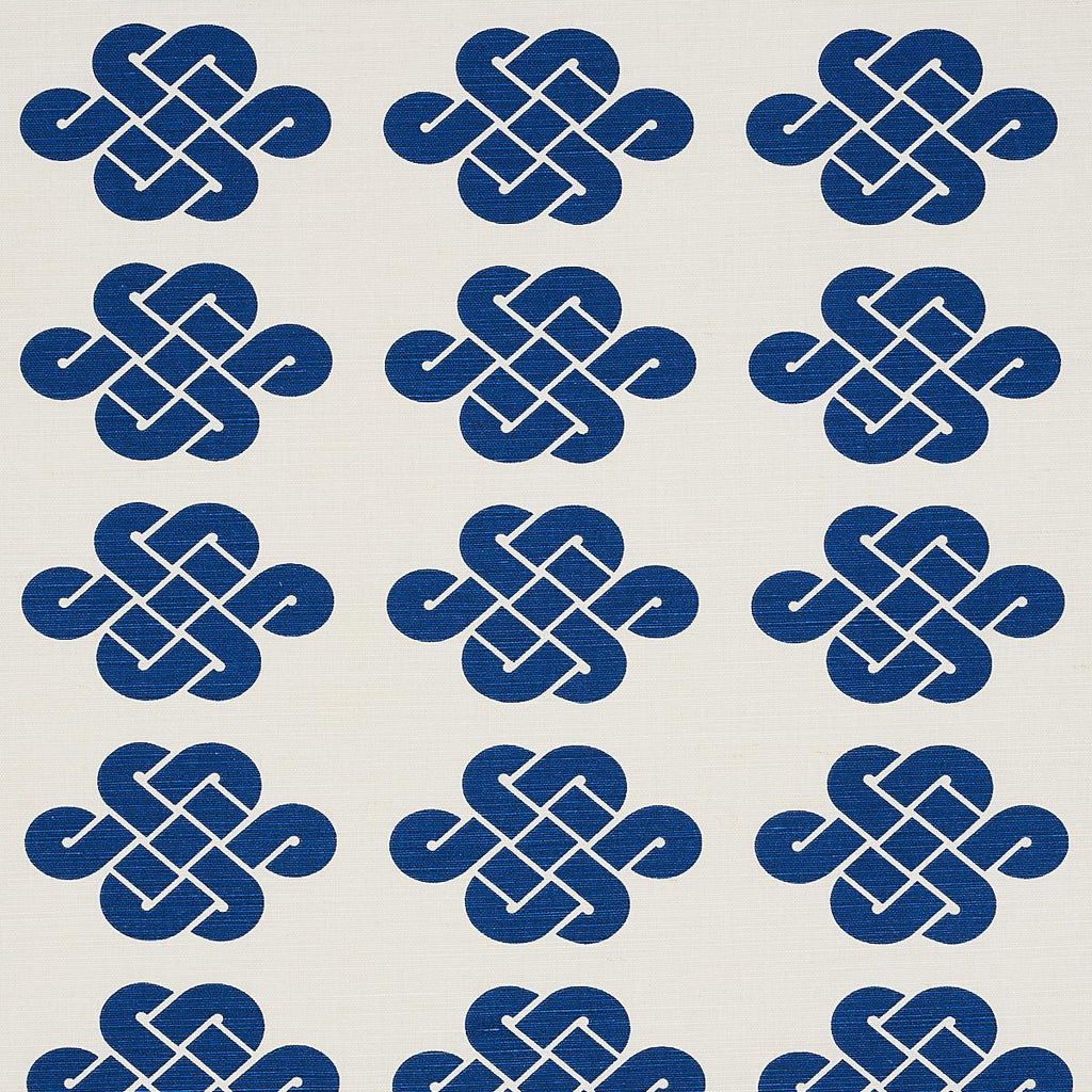 Schumacher Penelope Knot Blue Fabric