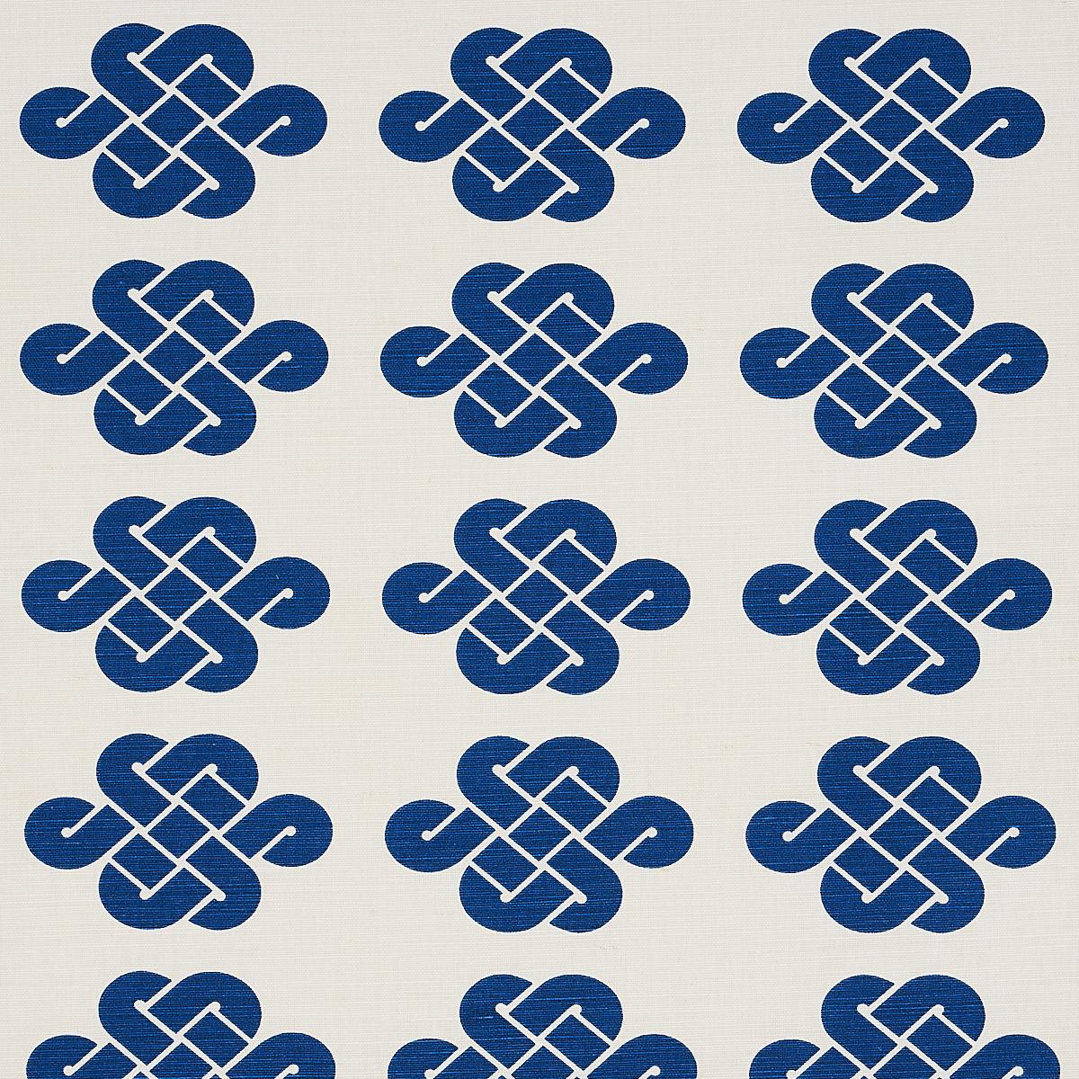 Schumacher Penelope Knot Blue Fabric