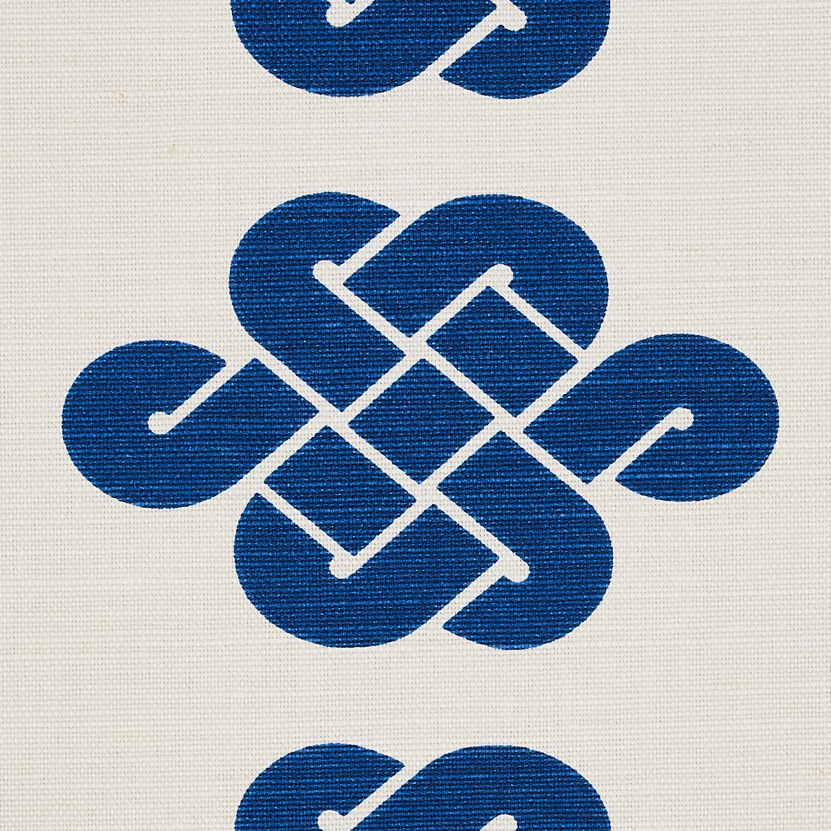 Schumacher Penelope Knot Blue Fabric