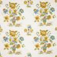 Schumacher Ashford Linen Ochre And Sky Fabric