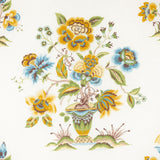 Schumacher Ashford Linen Ochre And Sky Fabric