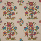 Schumacher Ashford Linen Mulberry And Natural Fabric
