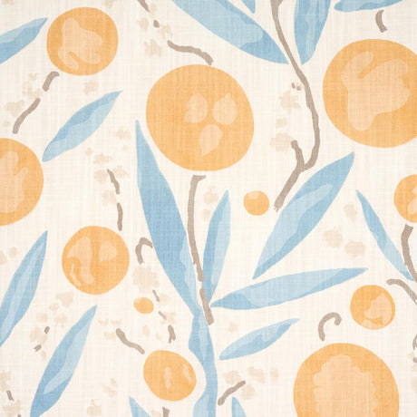 Schumacher Mirabelle Yellow And Sky Fabric