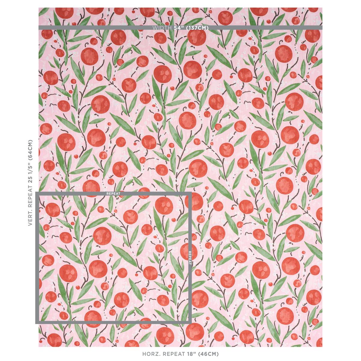 Schumacher Mirabelle Cherry And Blush Fabric