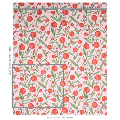 Schumacher Mirabelle Cherry And Blush Fabric