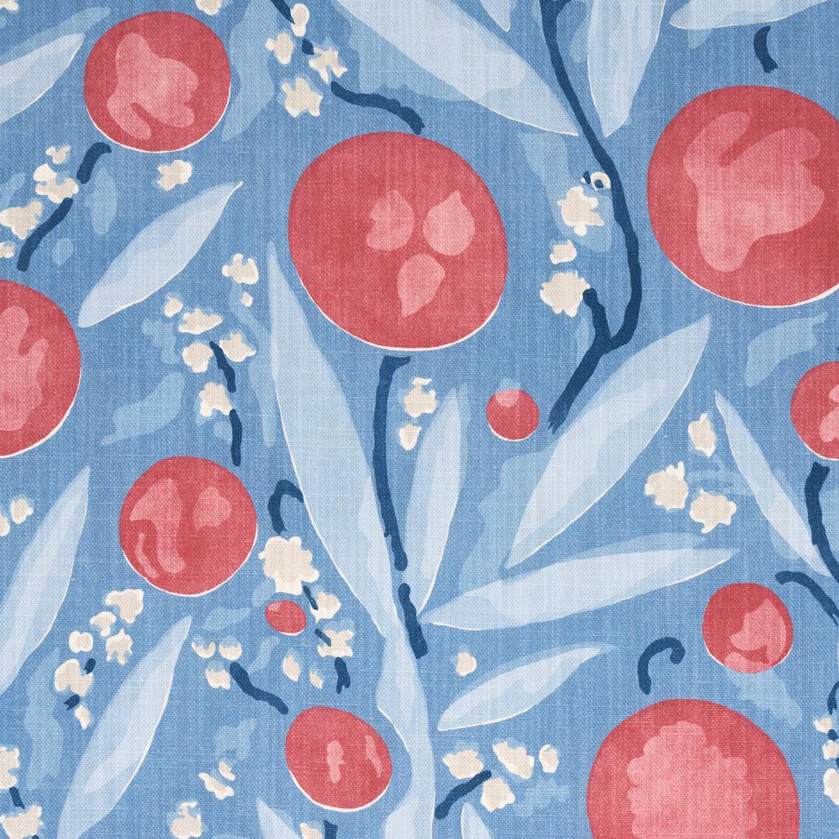 Schumacher Mirabelle Berry And Blue Fabric