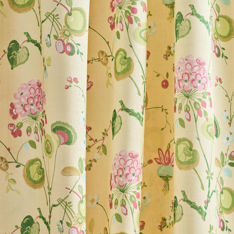 Schumacher Vasily Linen Green And Yellow Fabric